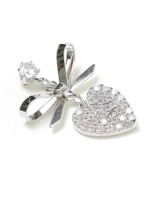 【BUBBLES】リボンビジューハートピアス