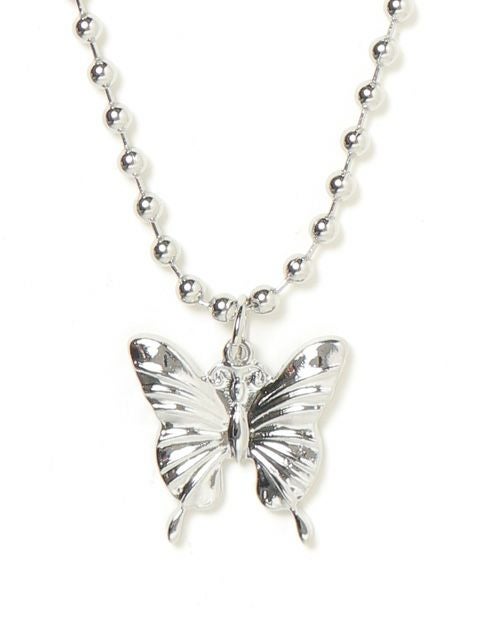 【BUBBLES】バタフライラウンドチェーンネックレス