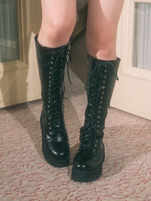 【BUBBLES】ローヒールロングブーツ