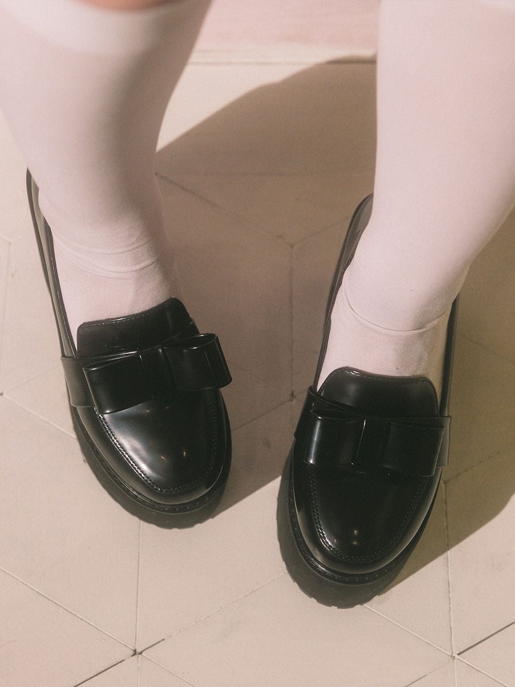 【BUBBLES】リボン厚底ローファー