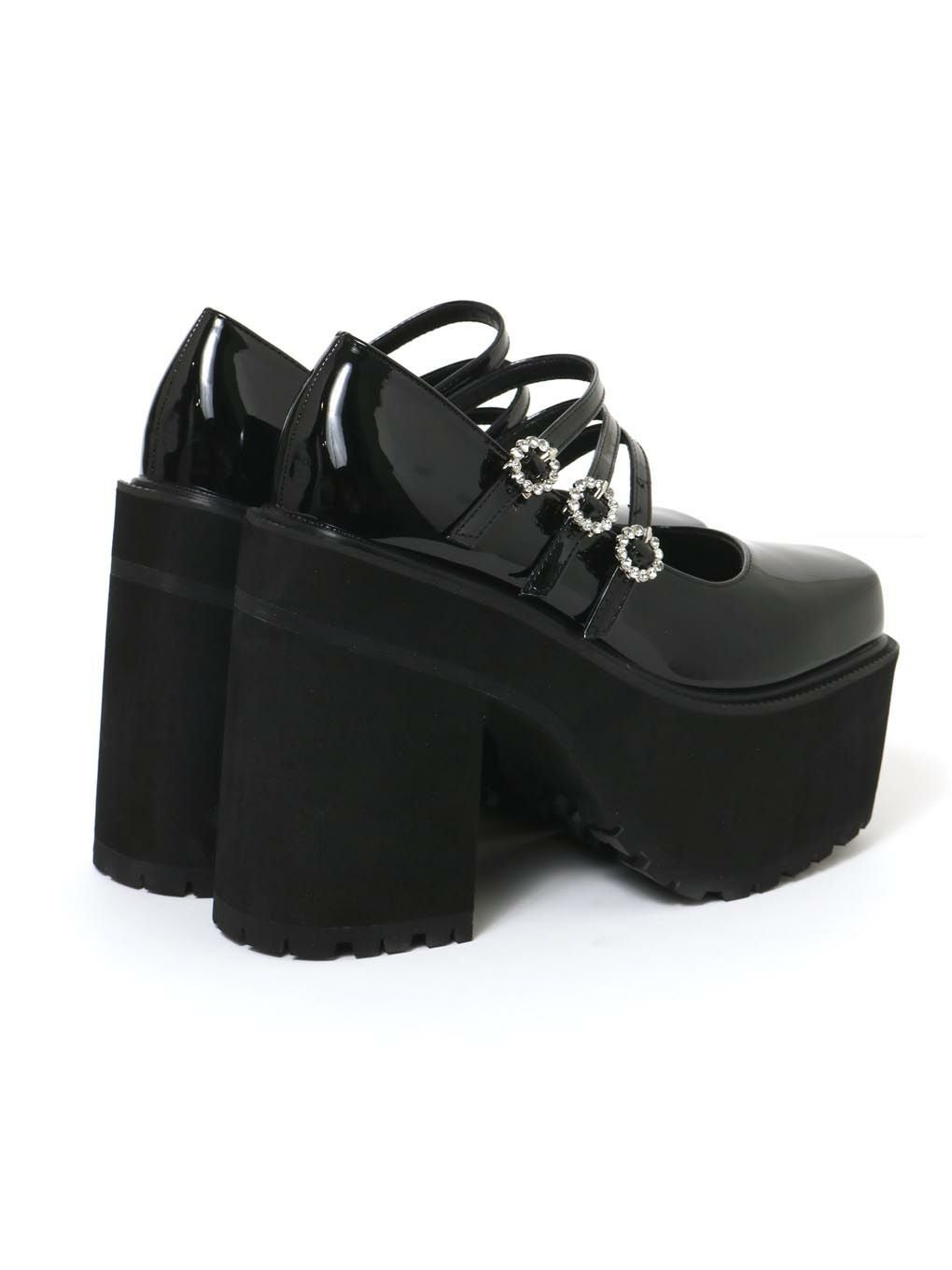 【BUBBLES】3ストラップビジューシューズ