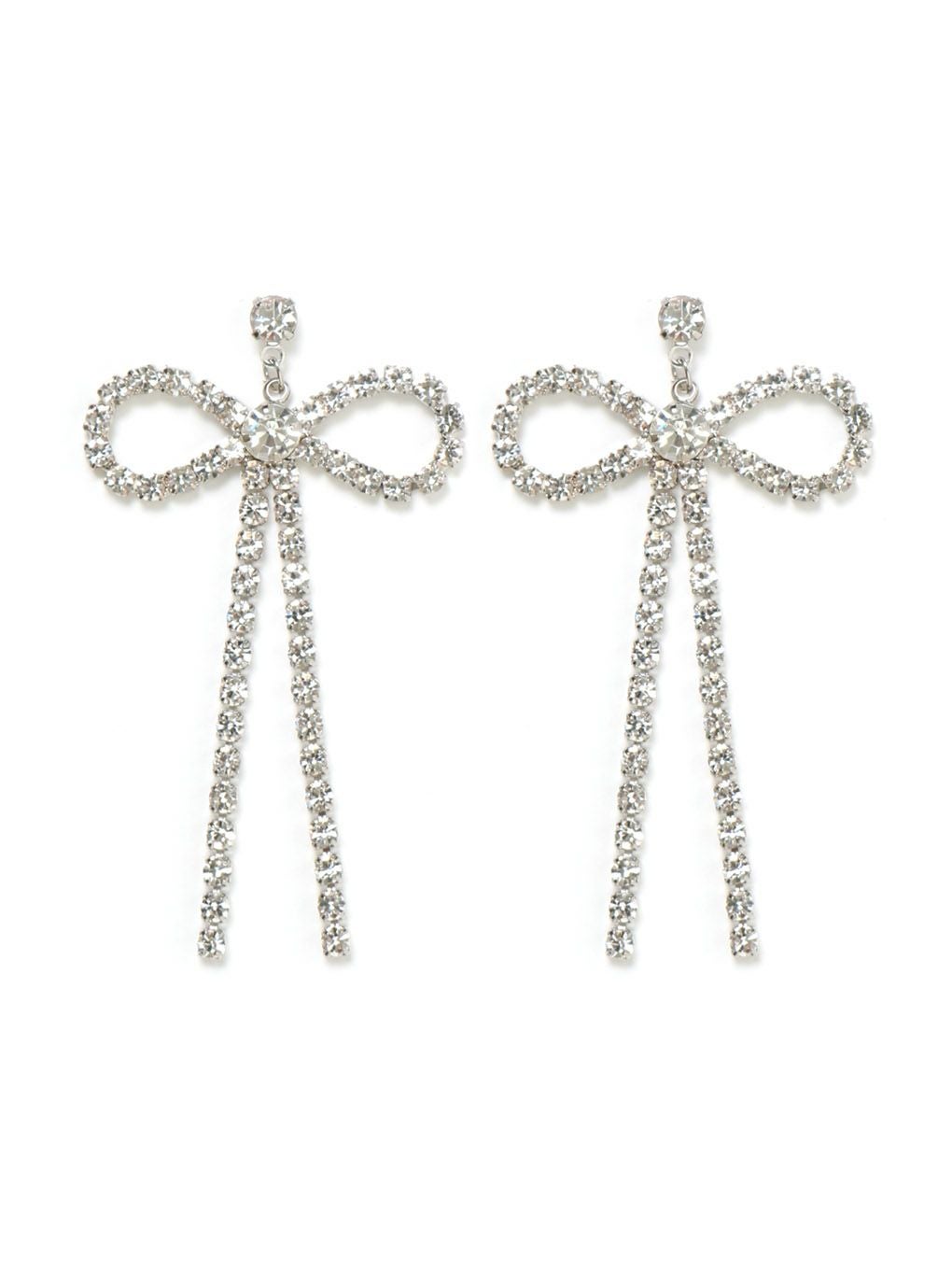 【BUBBLES】ビジューリボンイヤリング