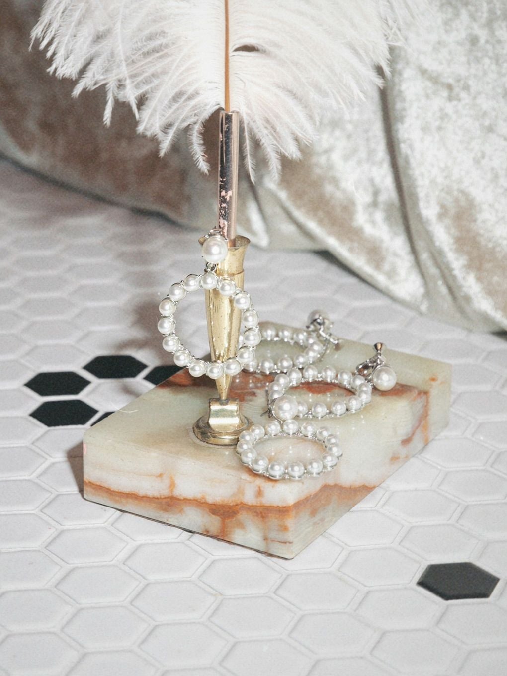 【BUBBLES】パールラウンドイヤリング