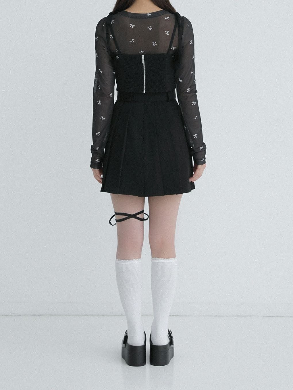 【BUBBLES】リボンプリーツスカパン