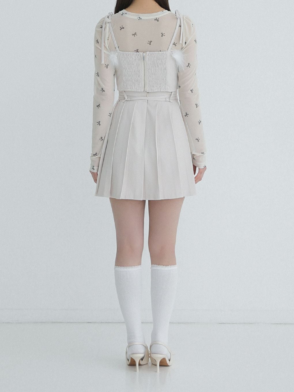 【BUBBLES】リボンプリーツスカパン