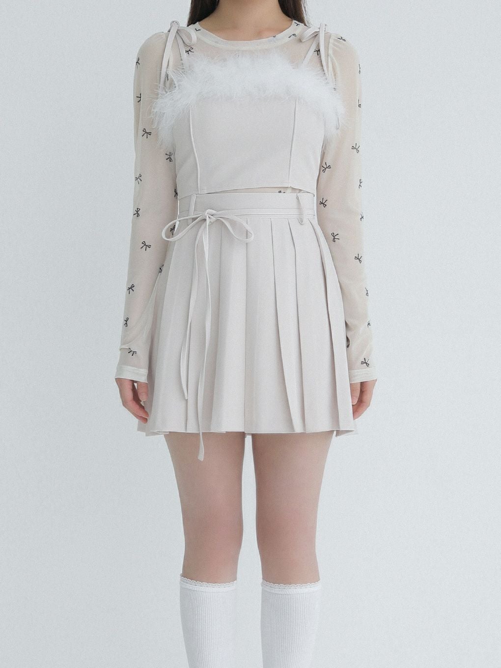 【BUBBLES】リボンプリーツスカパン