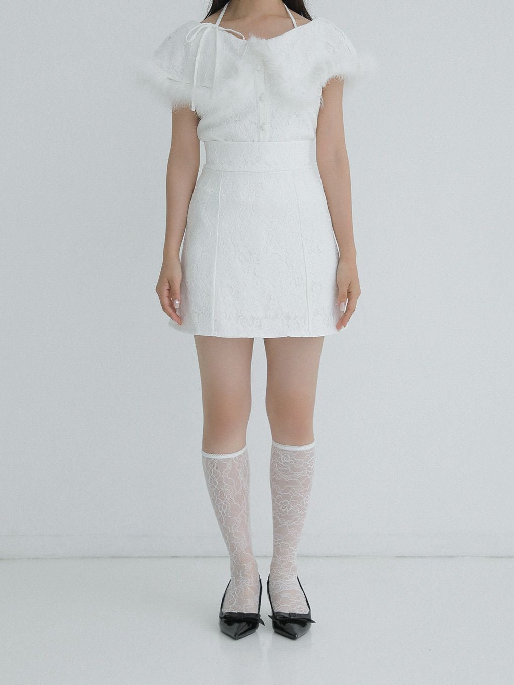 【BUBBLES】レースファーブラウス