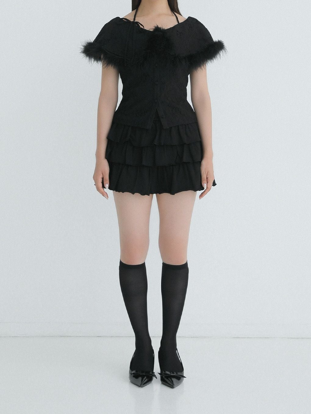 【BUBBLES】レースファーブラウス