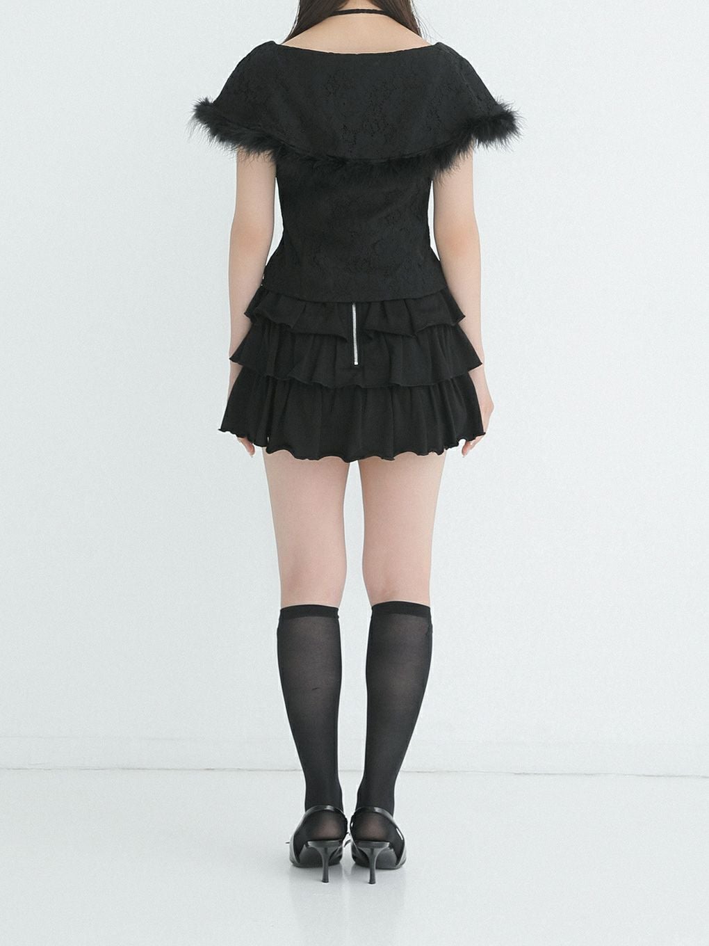 【BUBBLES】レースファーブラウス