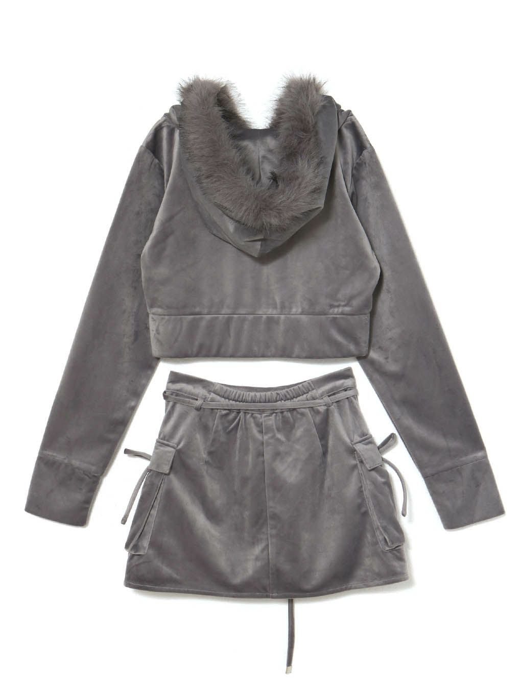 【BUBBLES】ファーフードベルベットセットアップ