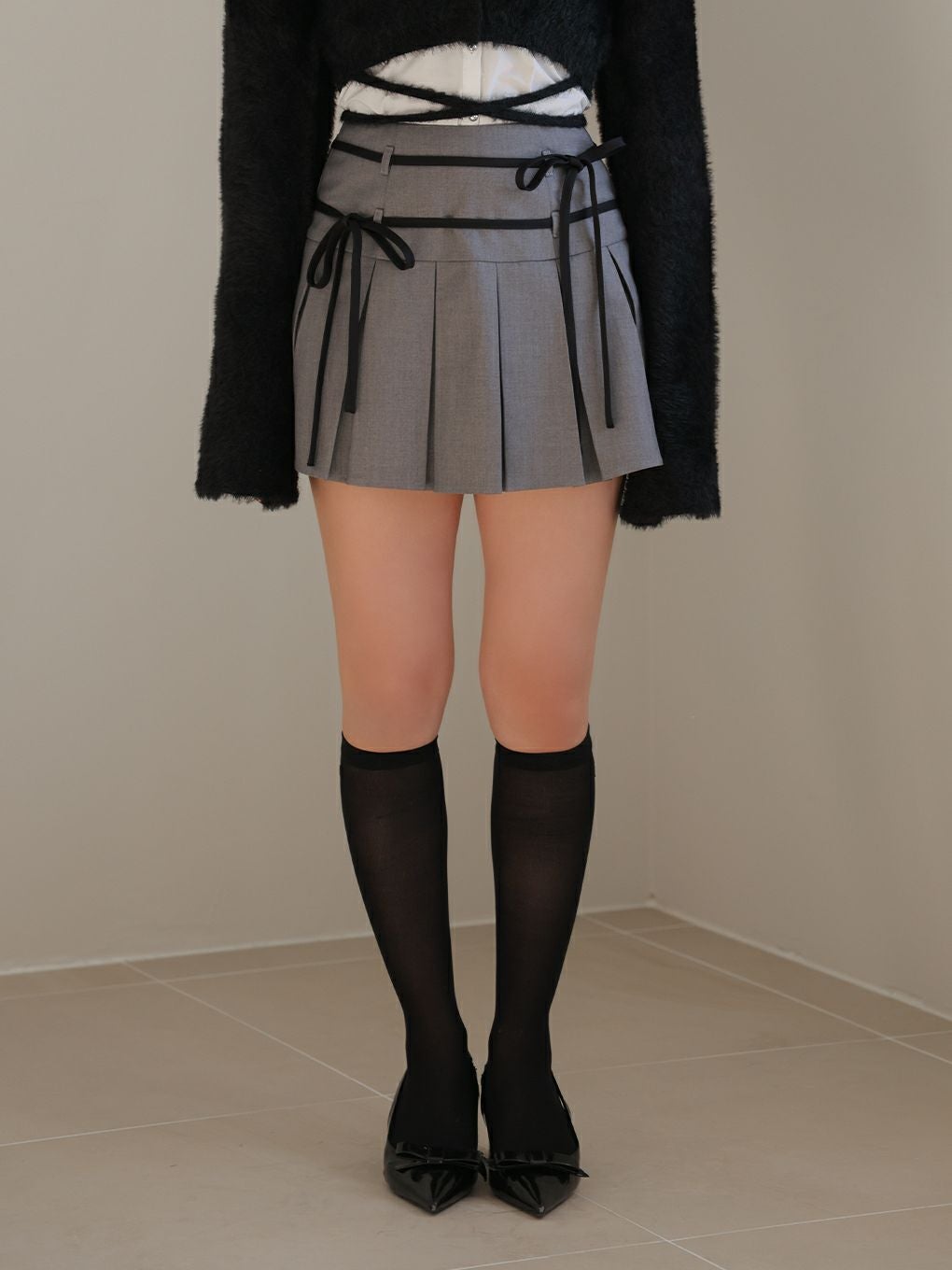 【BUBBLES】ダブルリボンプリーツスカパン