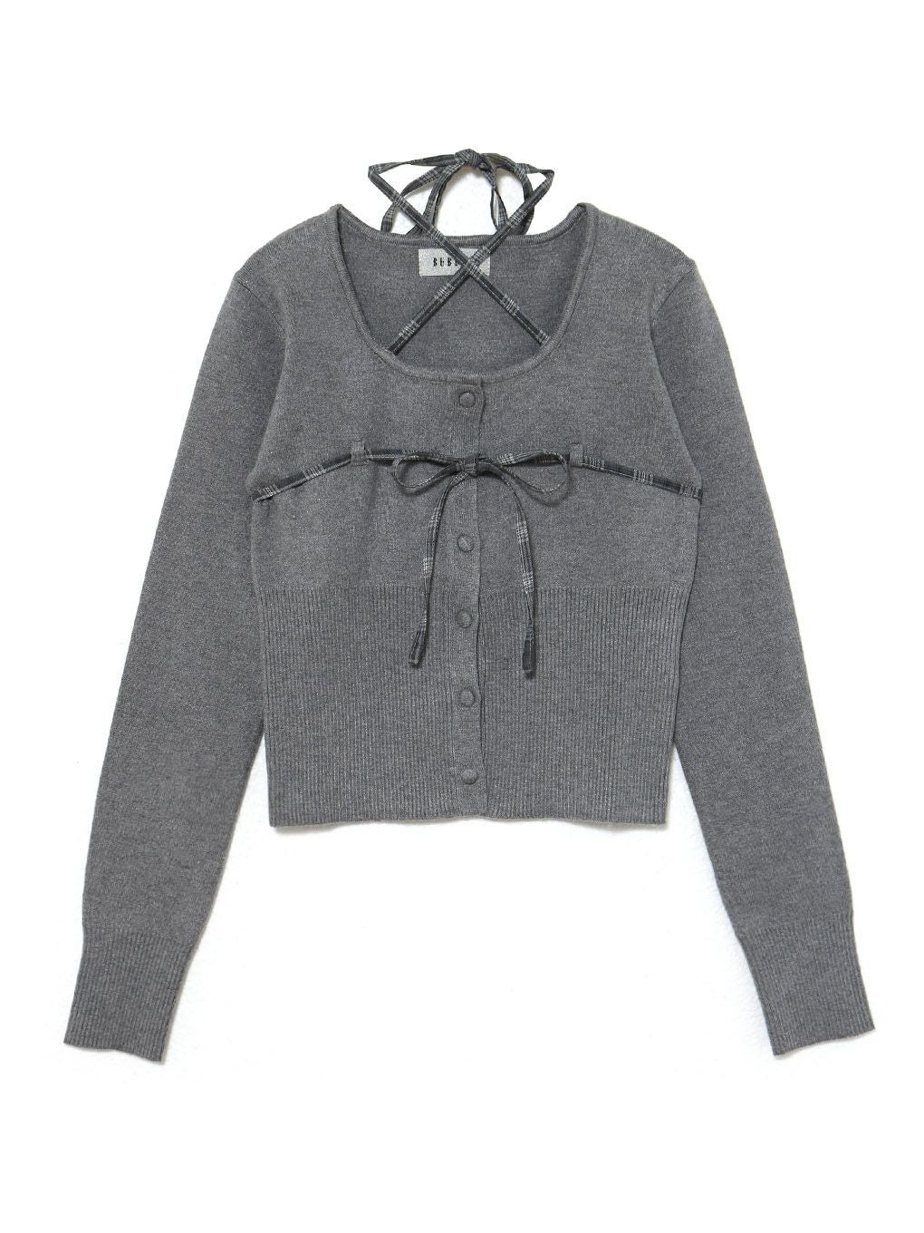 【BUBBLES】チェックリボントップス