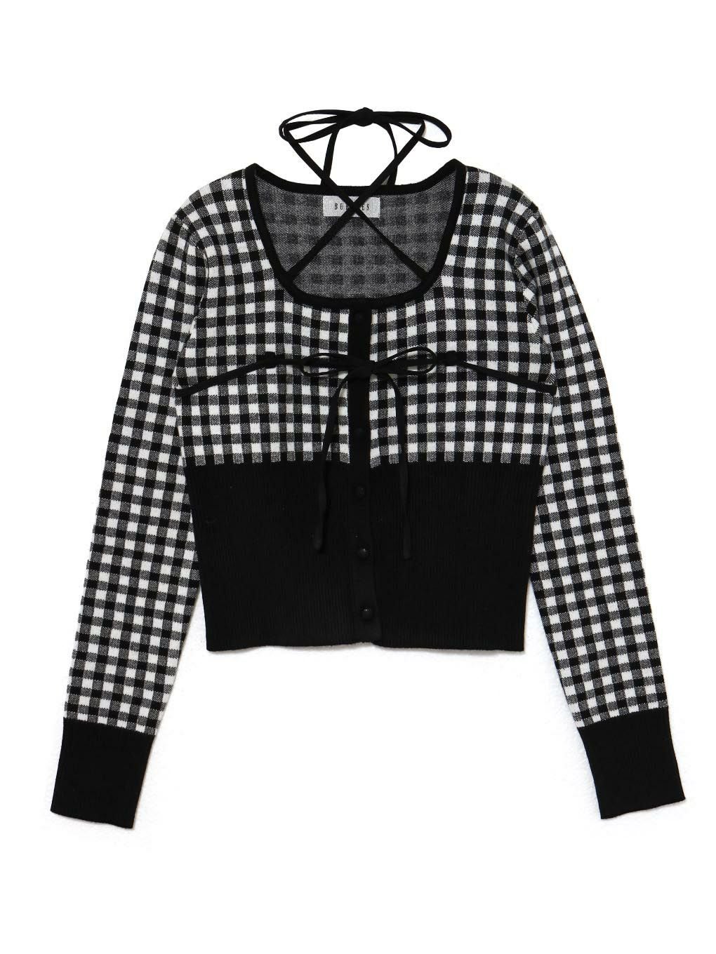 【BUBBLES】チェックリボントップス