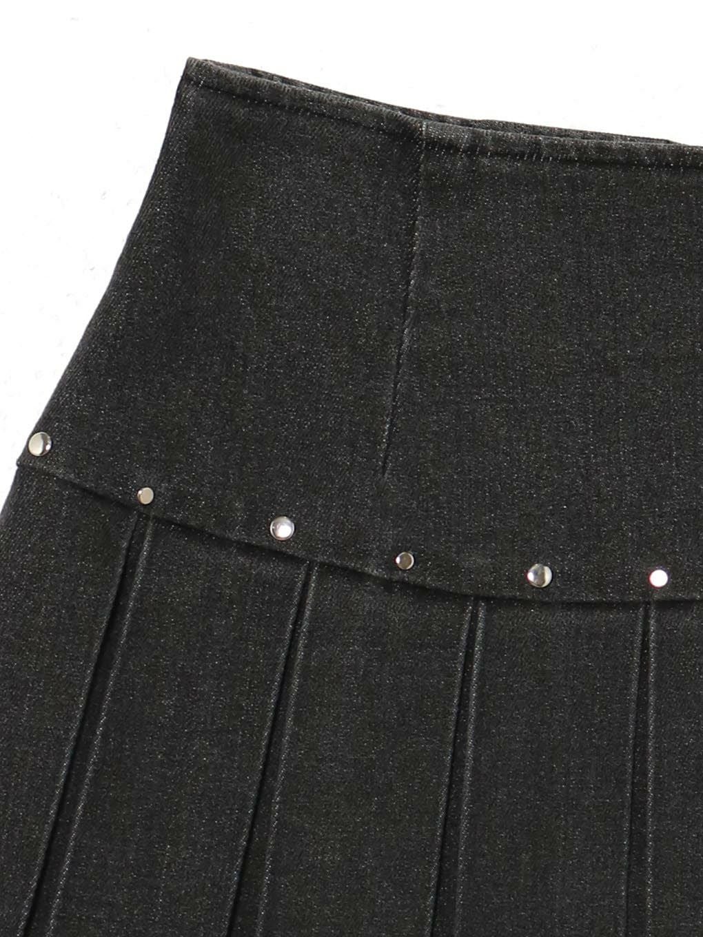 【BUBBLES】スタッズデニムスカパン