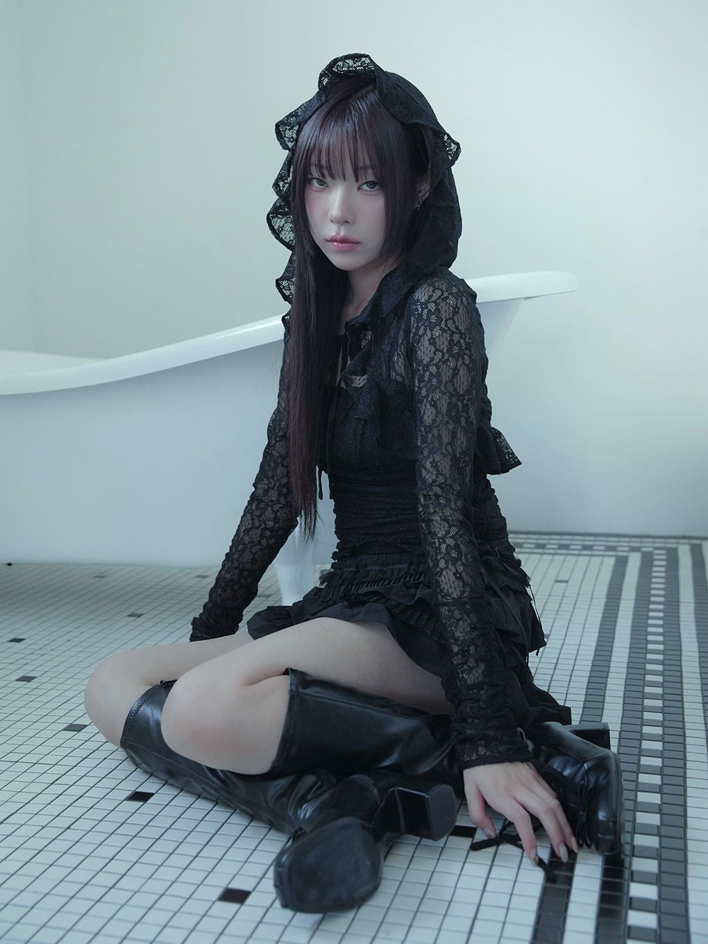 BUBBLES】レースフーディーアンサンブル | sparkling mall online store