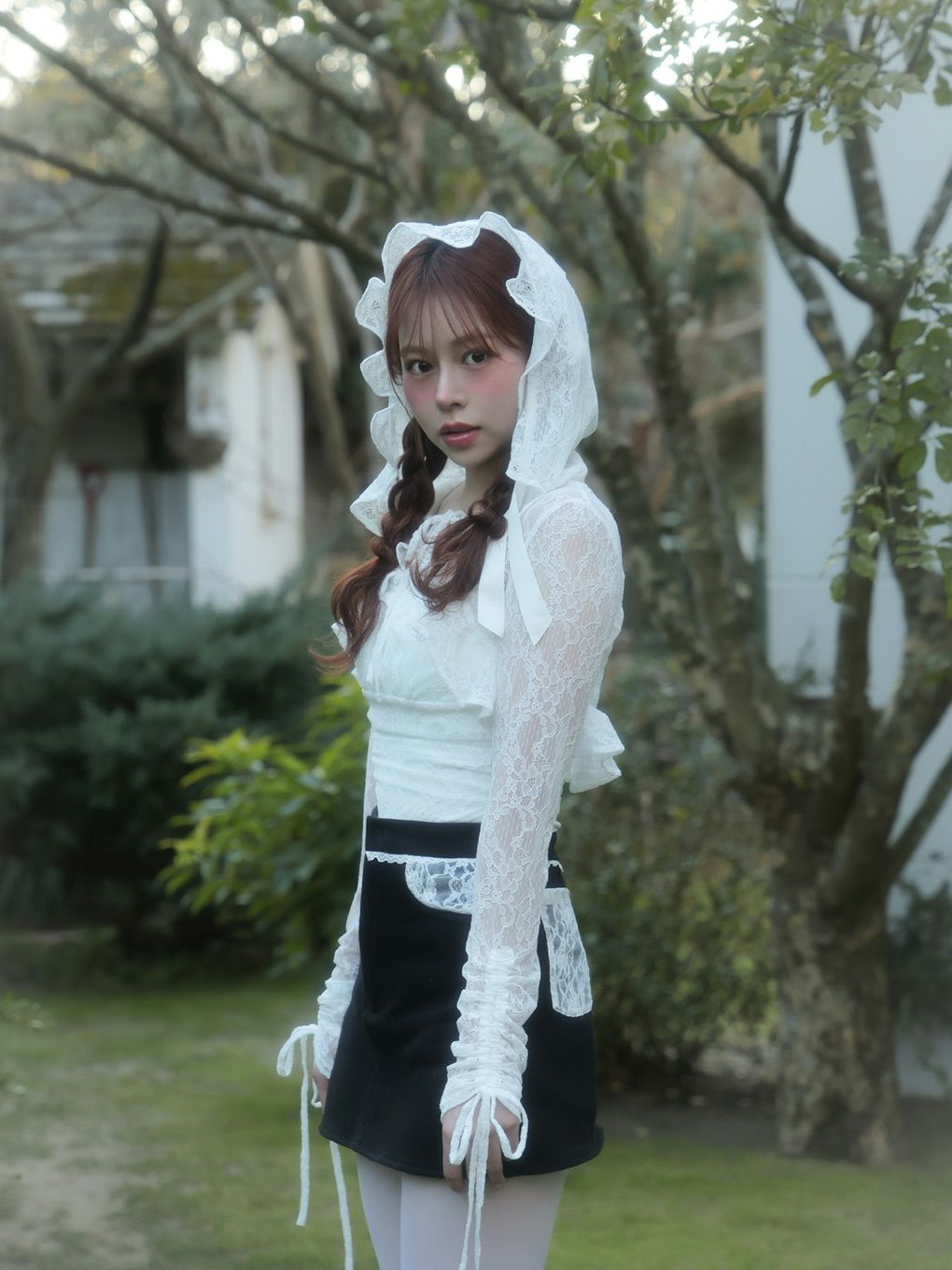 Bubbles - and mary ❤︎︎ レースフーディーガウン BUBBLES】レースフーディーアンサンブル | sparkling mall online store