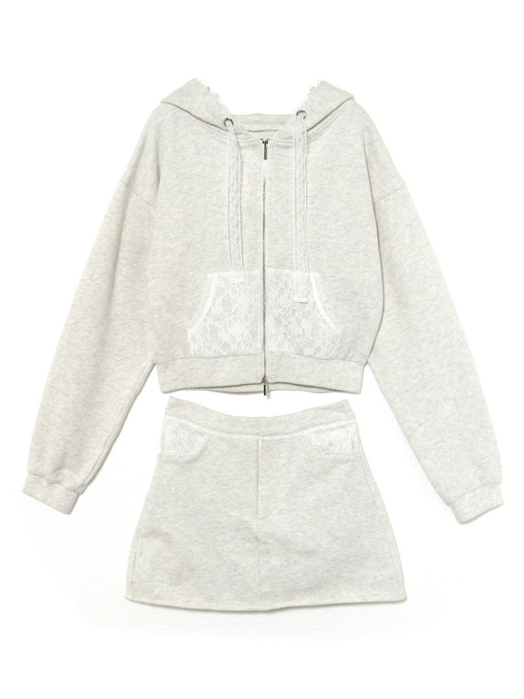 【BUBBLES】レースクロップドパーカーセットアップ