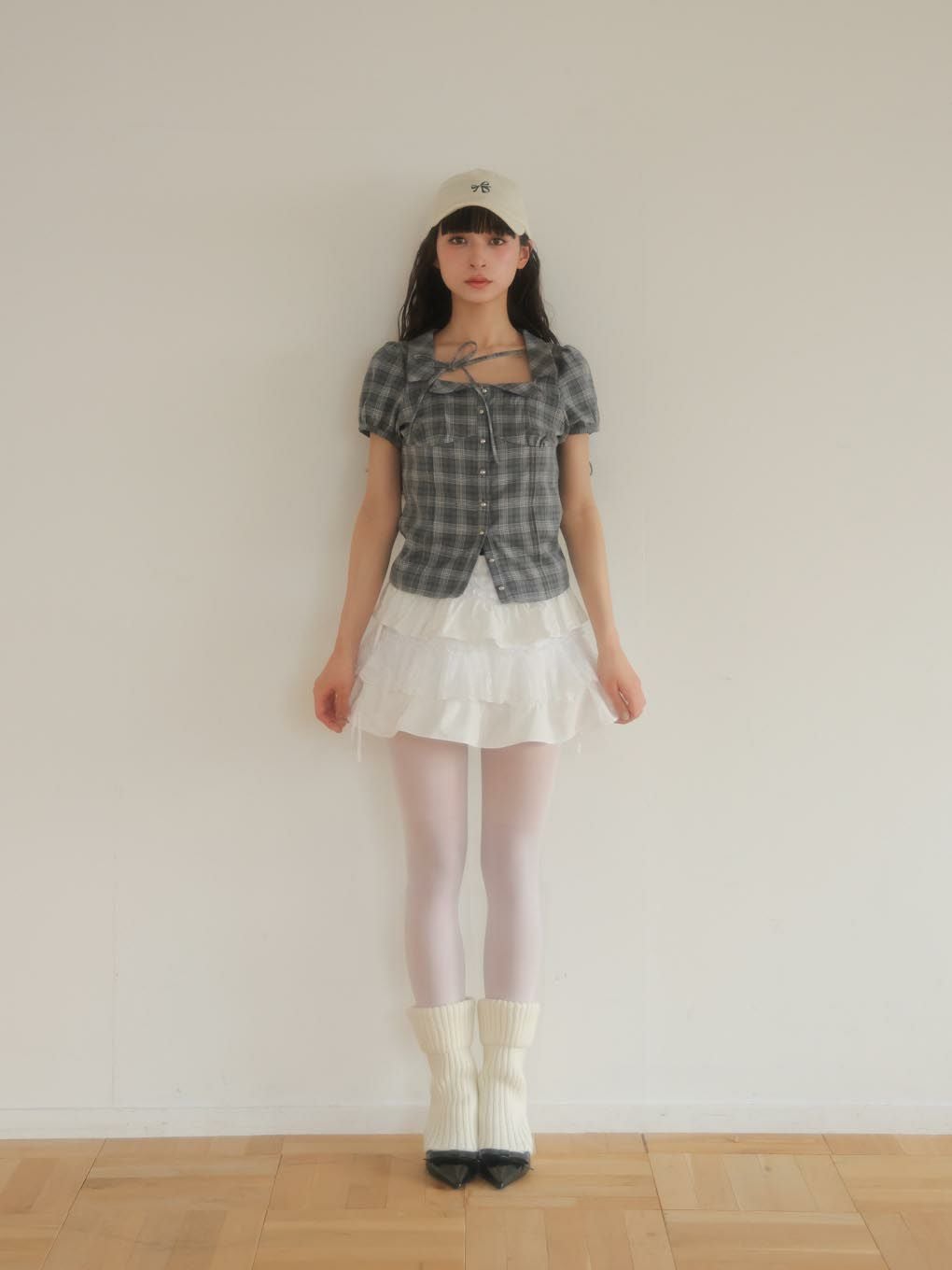 【BUBBLES】スクエアリボンブラウス