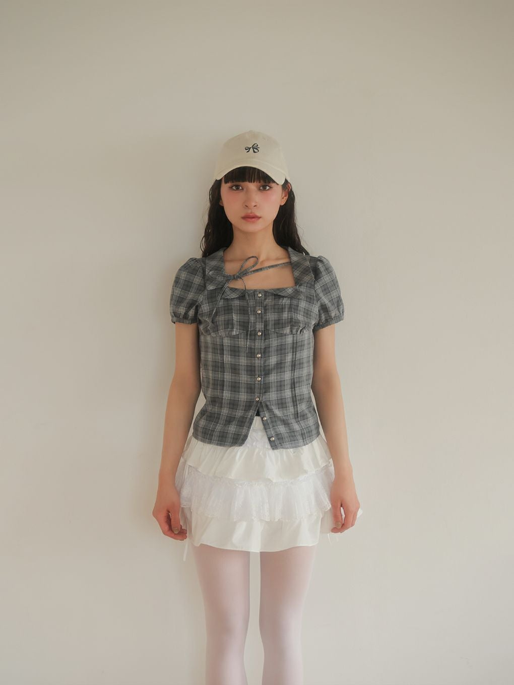 【BUBBLES】スクエアリボンブラウス