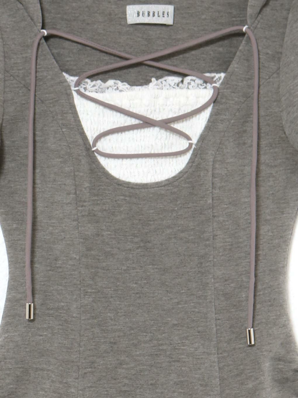 【BUBBLES】レースアップスウェットワンピース