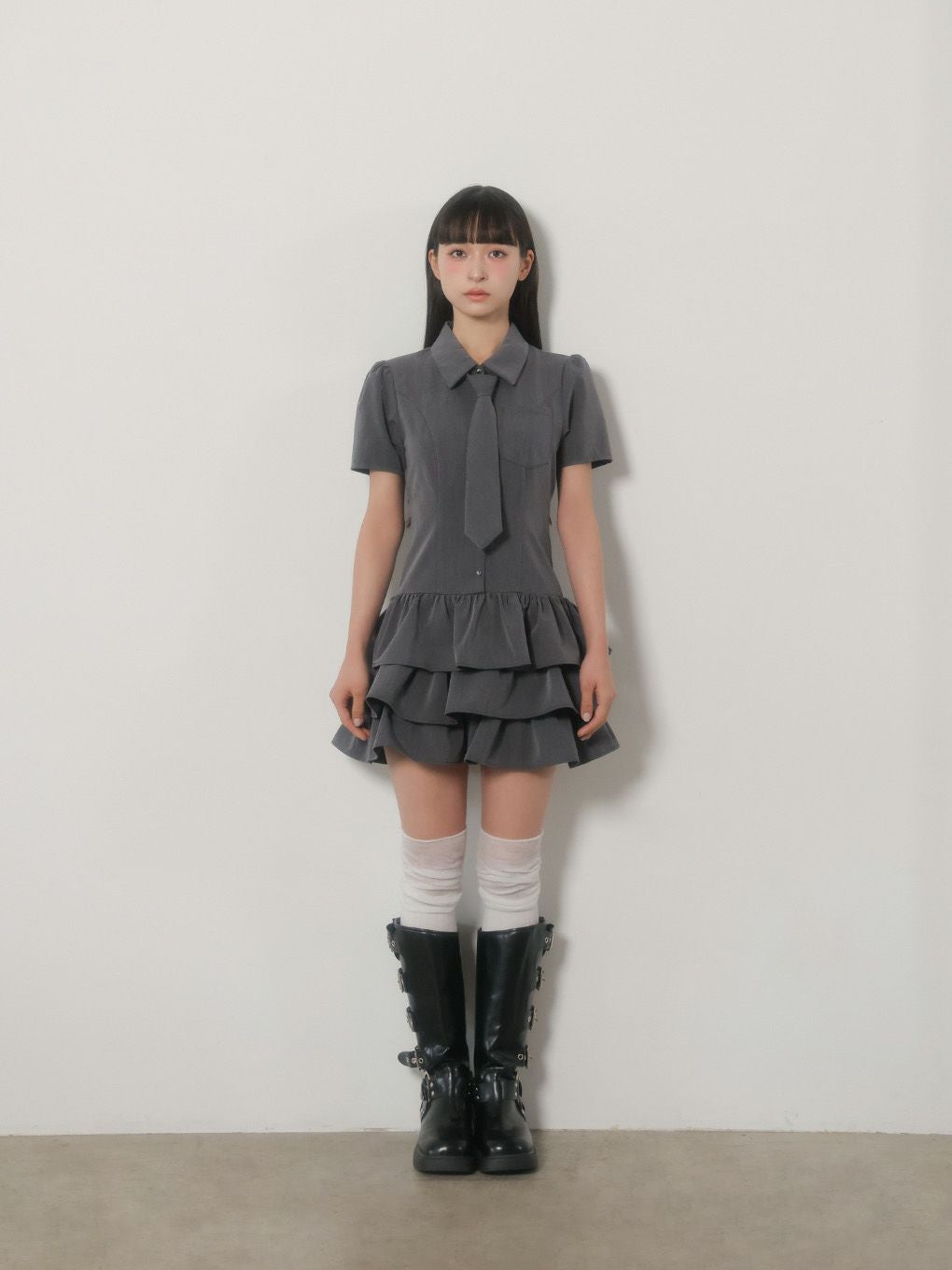 BUBBLES】ネクタイティアードワンピース | sparkling mall online store
