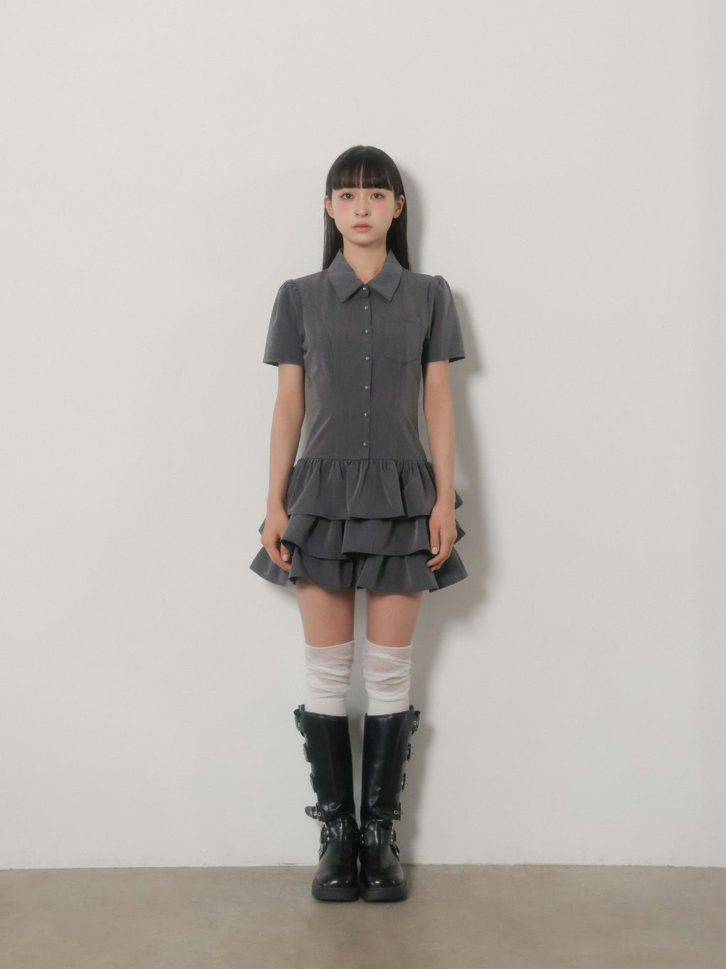 BUBBLES】ネクタイティアードワンピース | sparkling mall online store