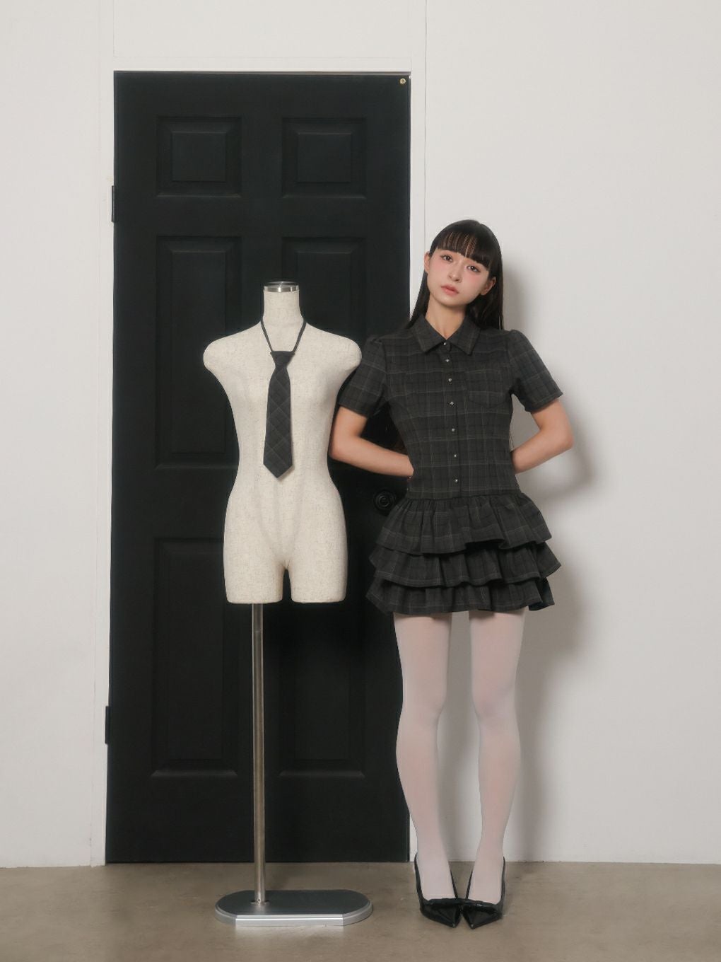 BUBBLES】ネクタイティアードワンピース | sparkling mall online store