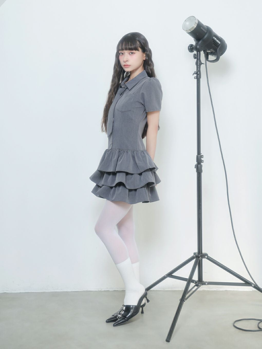 BUBBLES】ネクタイティアードワンピース | sparkling mall online store