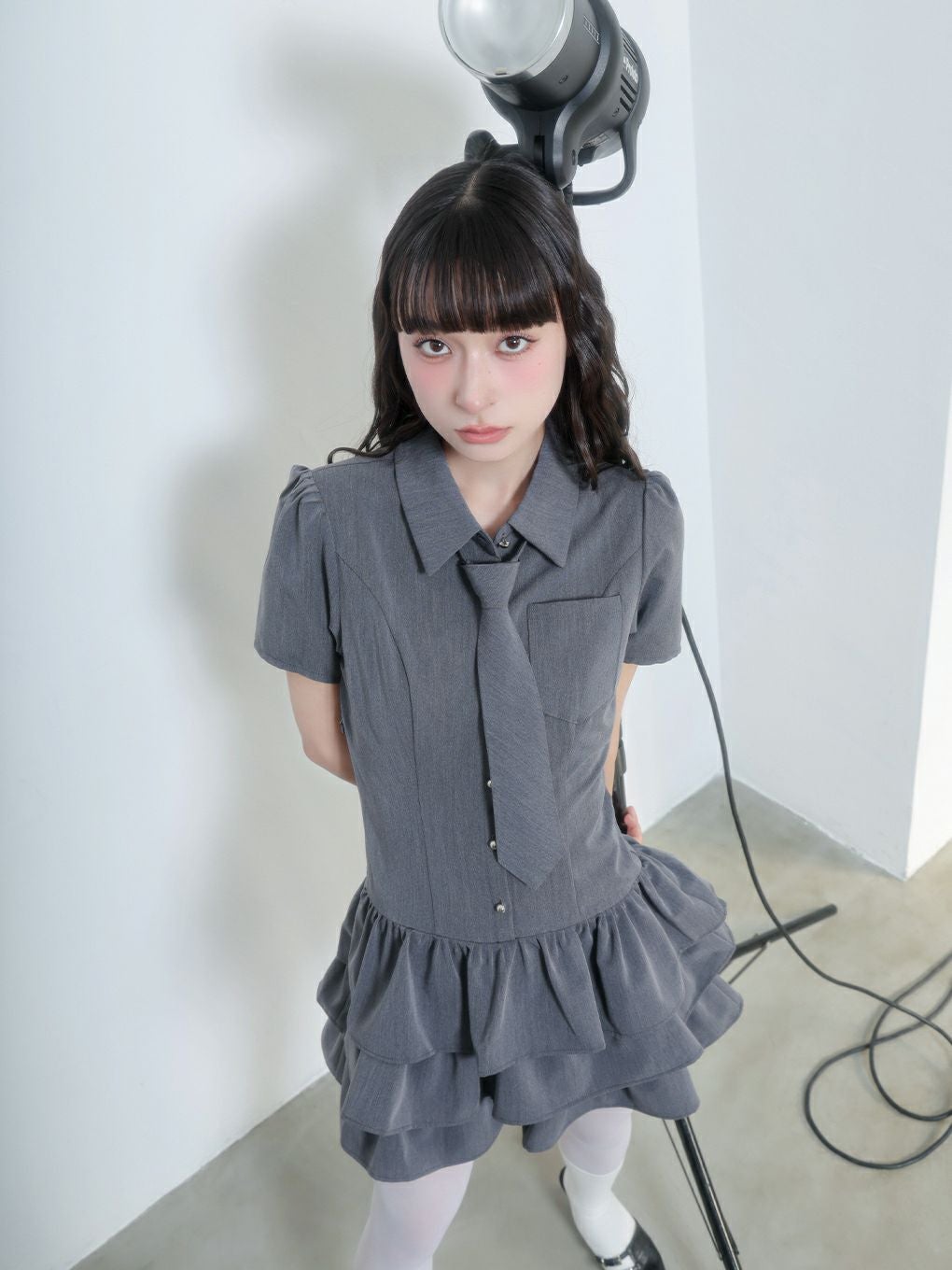 BUBBLES】ネクタイティアードワンピース | sparkling mall online store