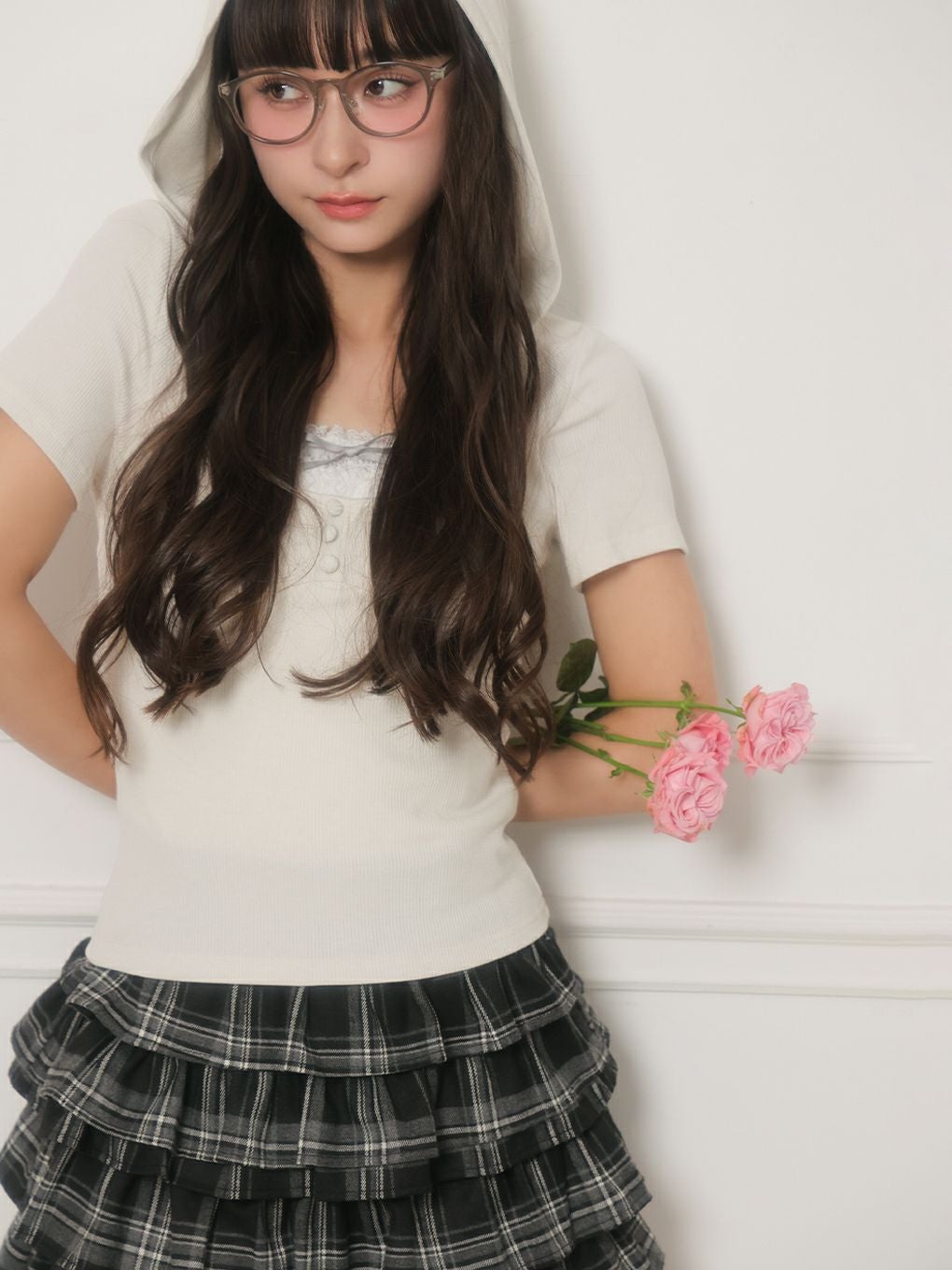 【BUBBLES】ガーリーフードトップス