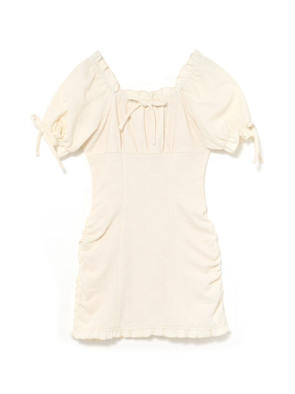 【BUBBLES】リボンジャガードワンピース