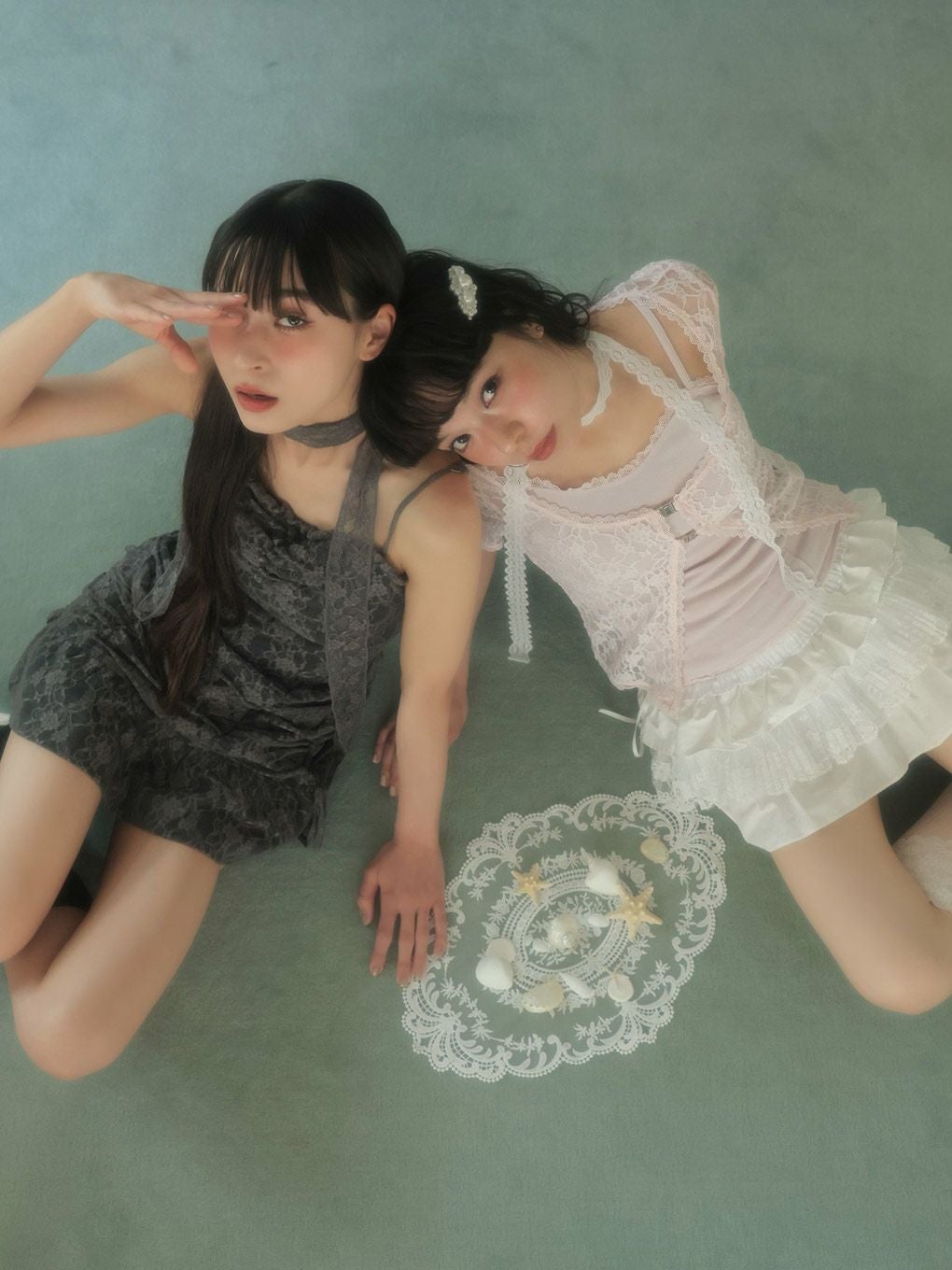 BUBBLES】レースギャザーワンピース | sparkling mall online store