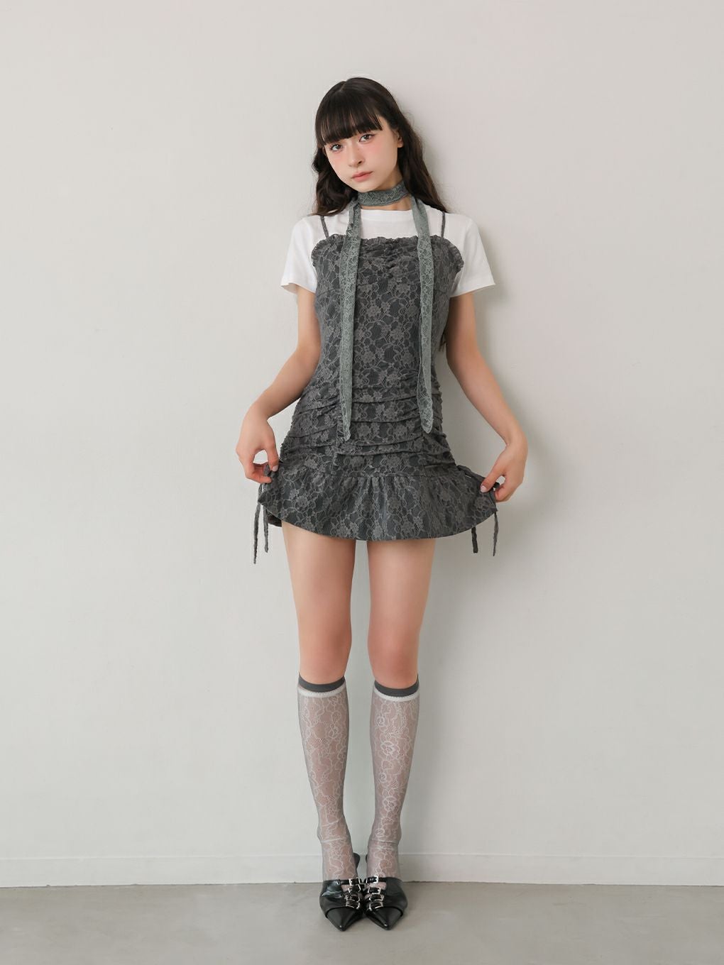 BUBBLES】レースギャザーワンピース | sparkling mall online store