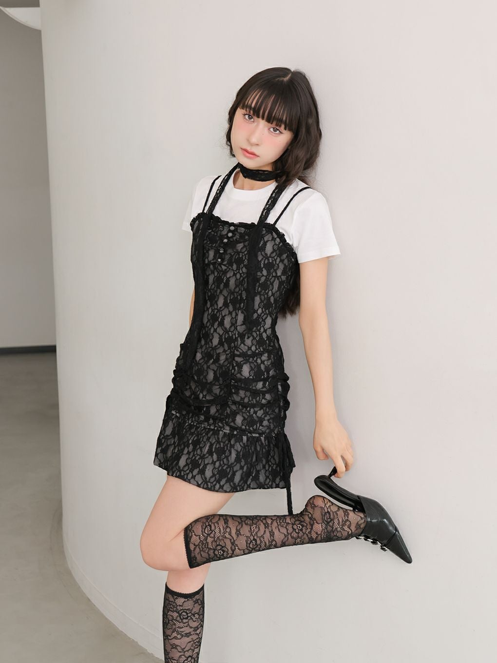 BUBBLES スクールレースワンピ バブルス ブラック BUBBLES】スクールレースワンピース | sparkling mall online store