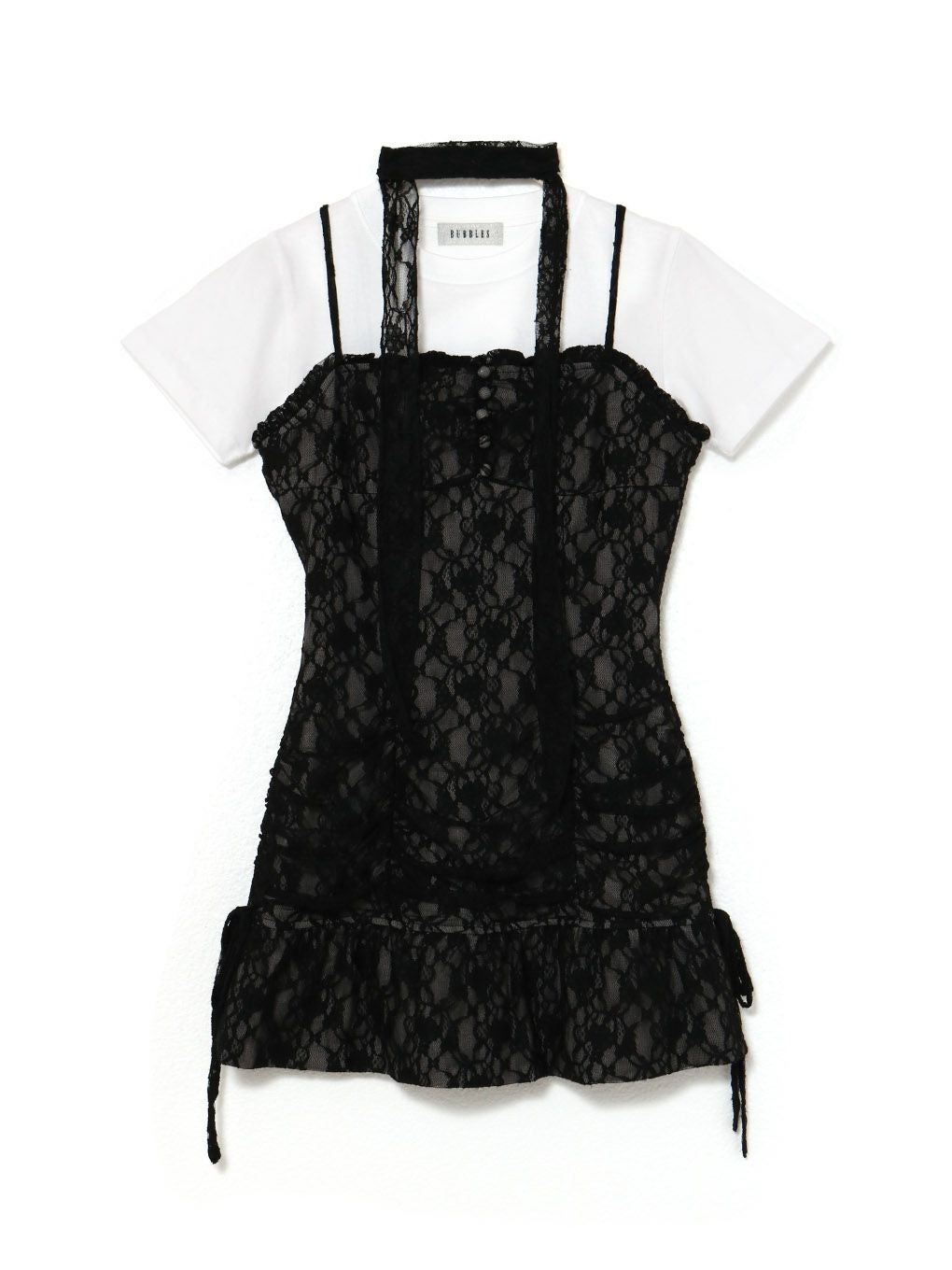 【BUBBLES】レースギャザーワンピース