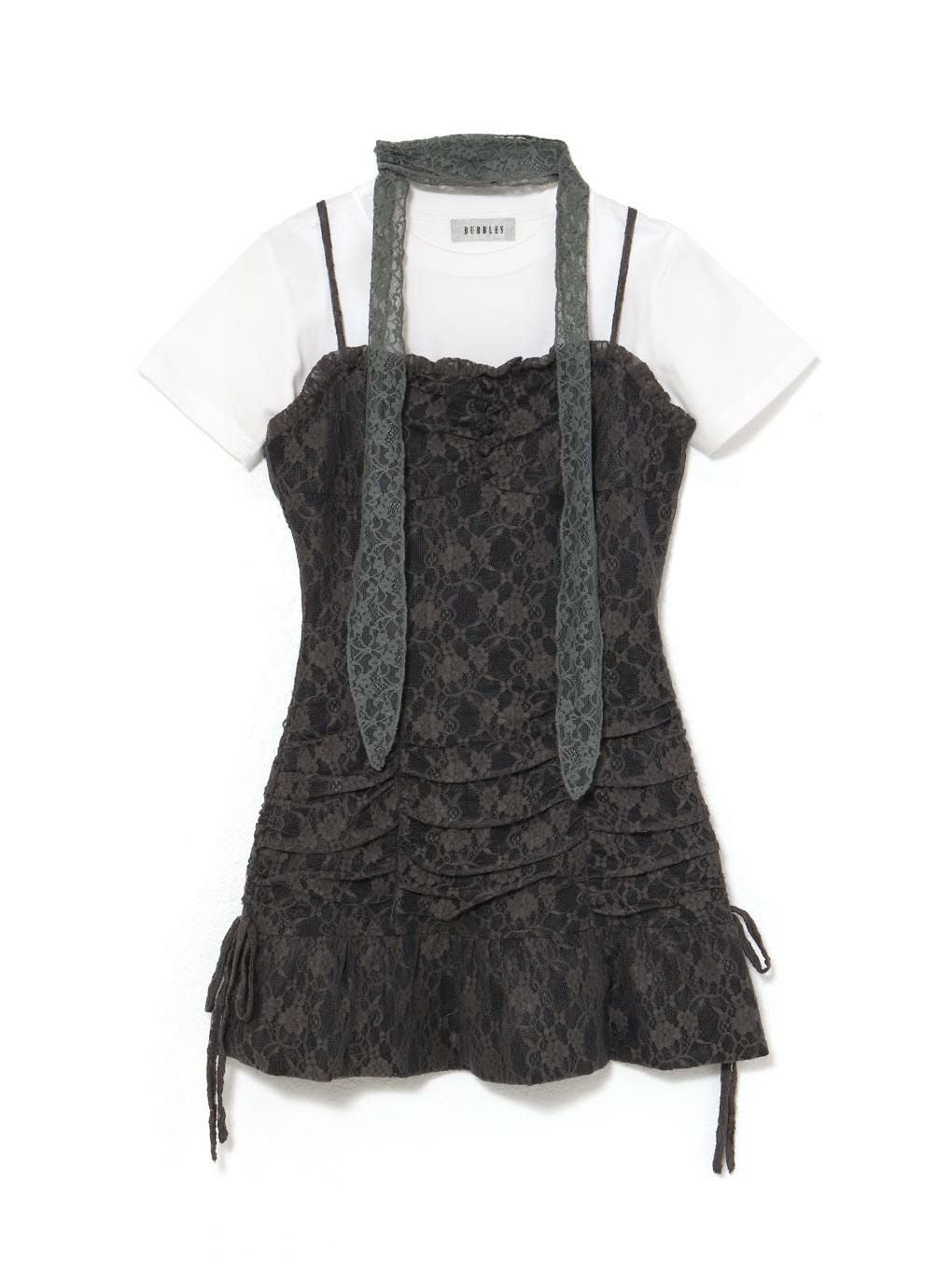 【BUBBLES】レースギャザーワンピース