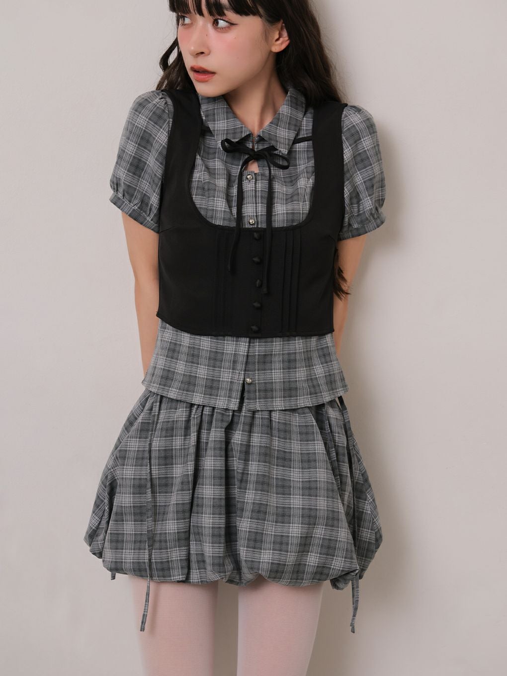 【BUBBLES】サイドリボンバルーンスカート