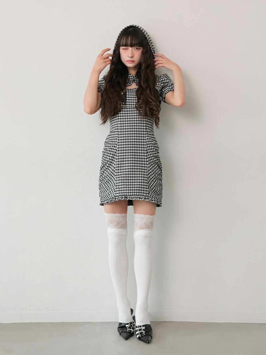 BUBBLES】ギャザーパーカーワンピース | sparkling mall online store