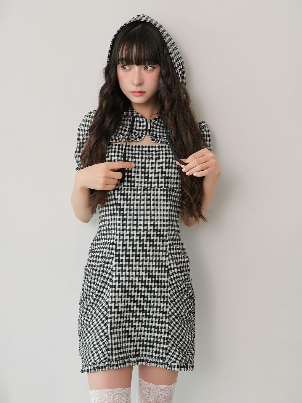 【BUBBLES】ギャザーパーカーワンピース