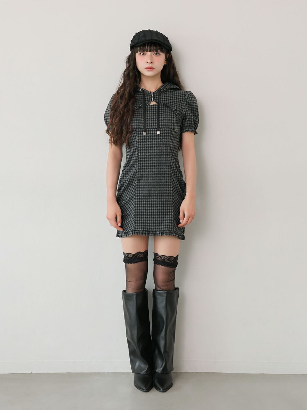 【BUBBLES】ギャザーパーカーワンピース