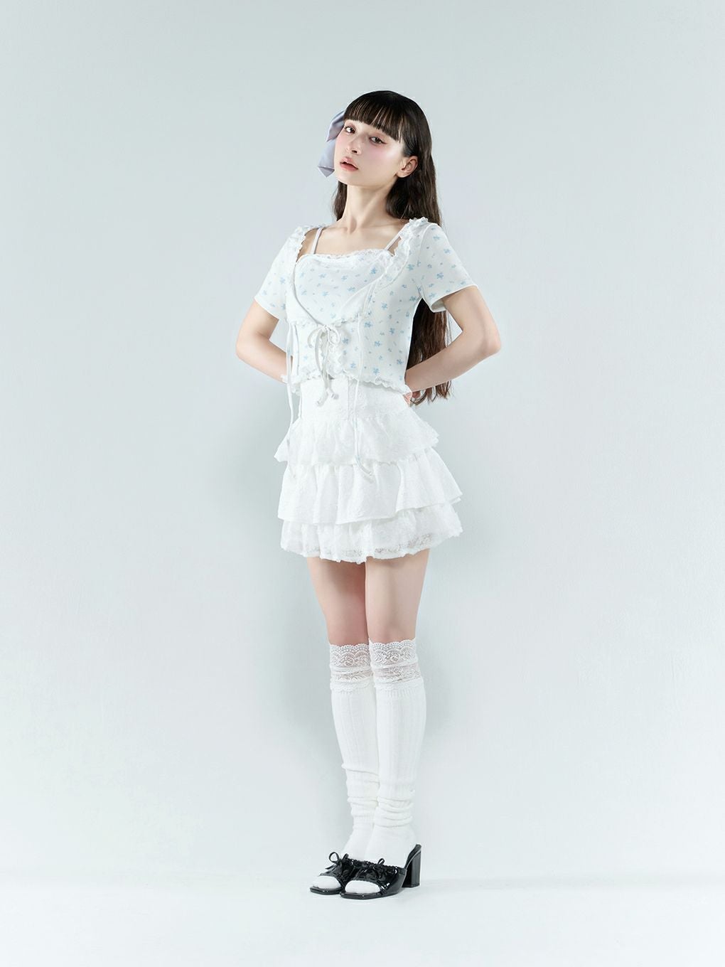 BUBBLES】フラワーリブアンサンブル | sparkling mall online store