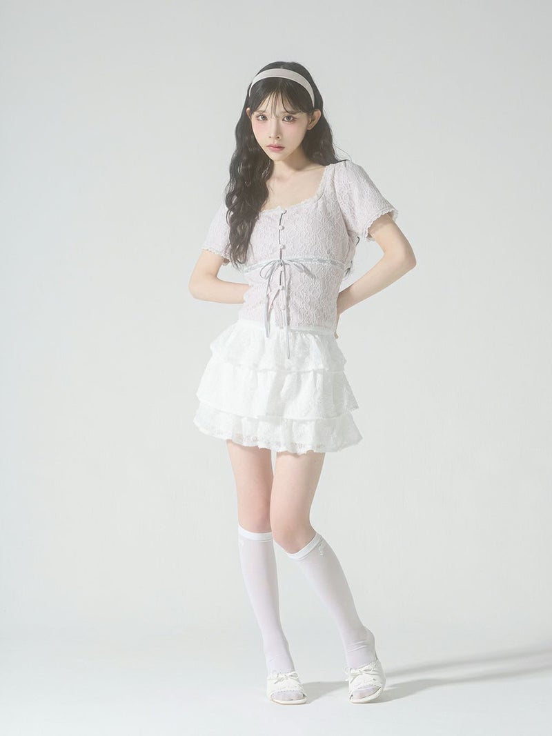 BUBBLES】ガーリーレーストップス | sparkling mall online store