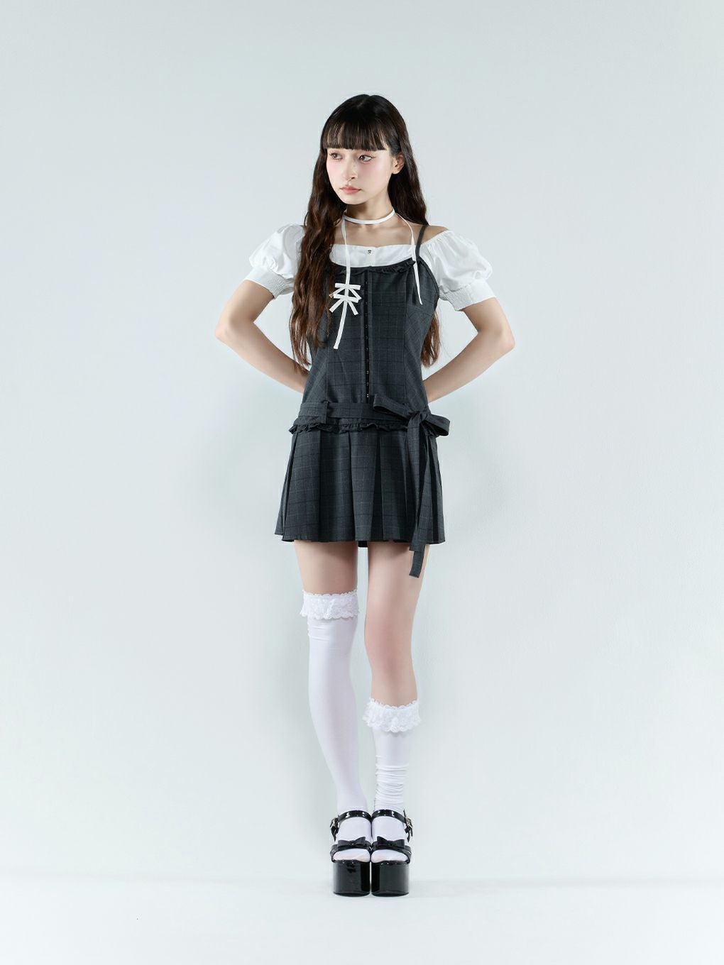 BUBBLES】リボンプリーツキャミワンピース | sparkling mall online store