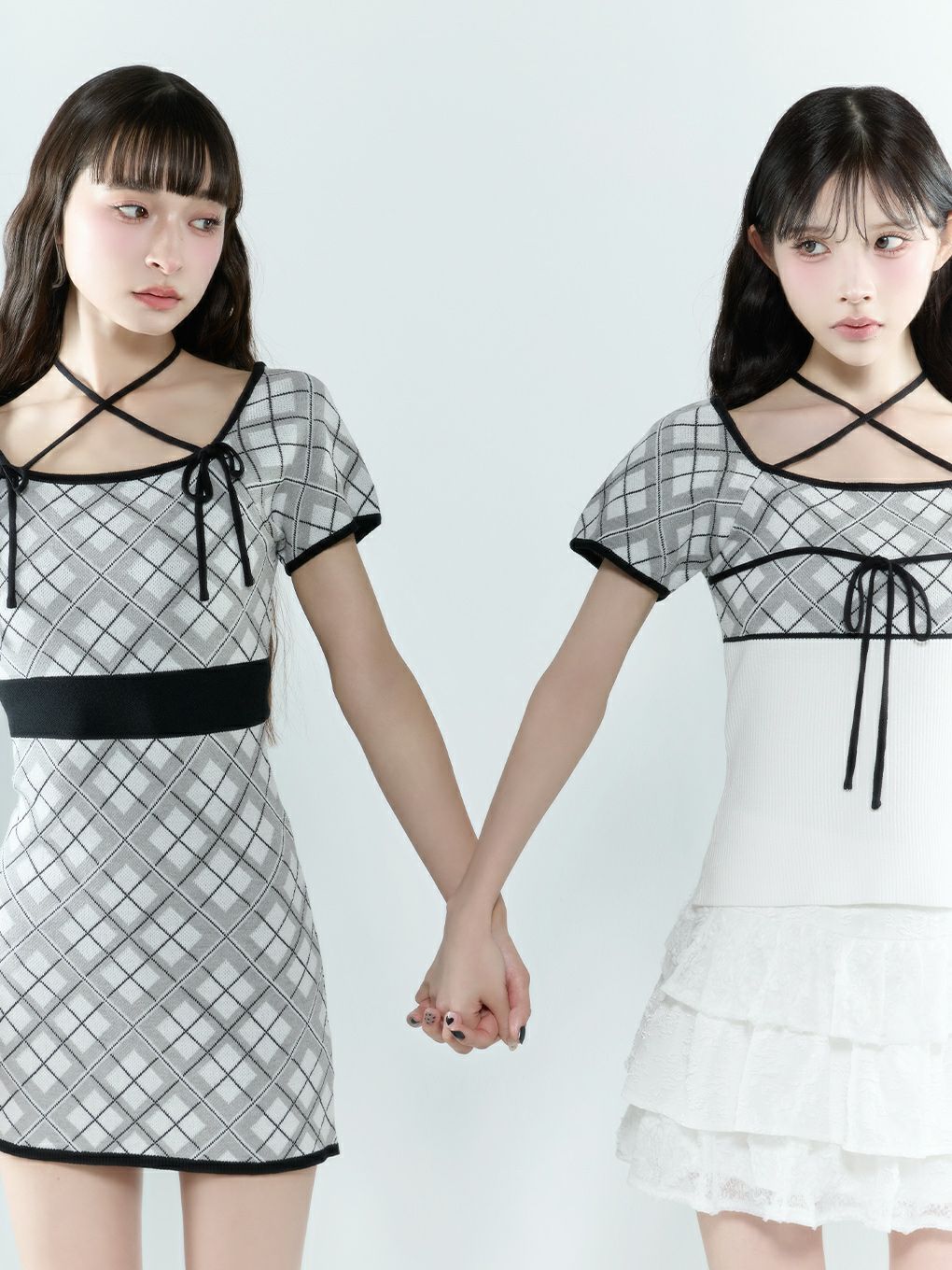 BUBBLES】チェックジャガードワンピース | sparkling mall online store