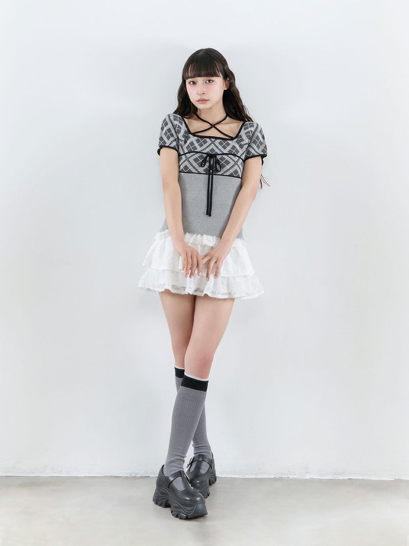BUBBLES】チェックジャガードトップス | sparkling mall online store
