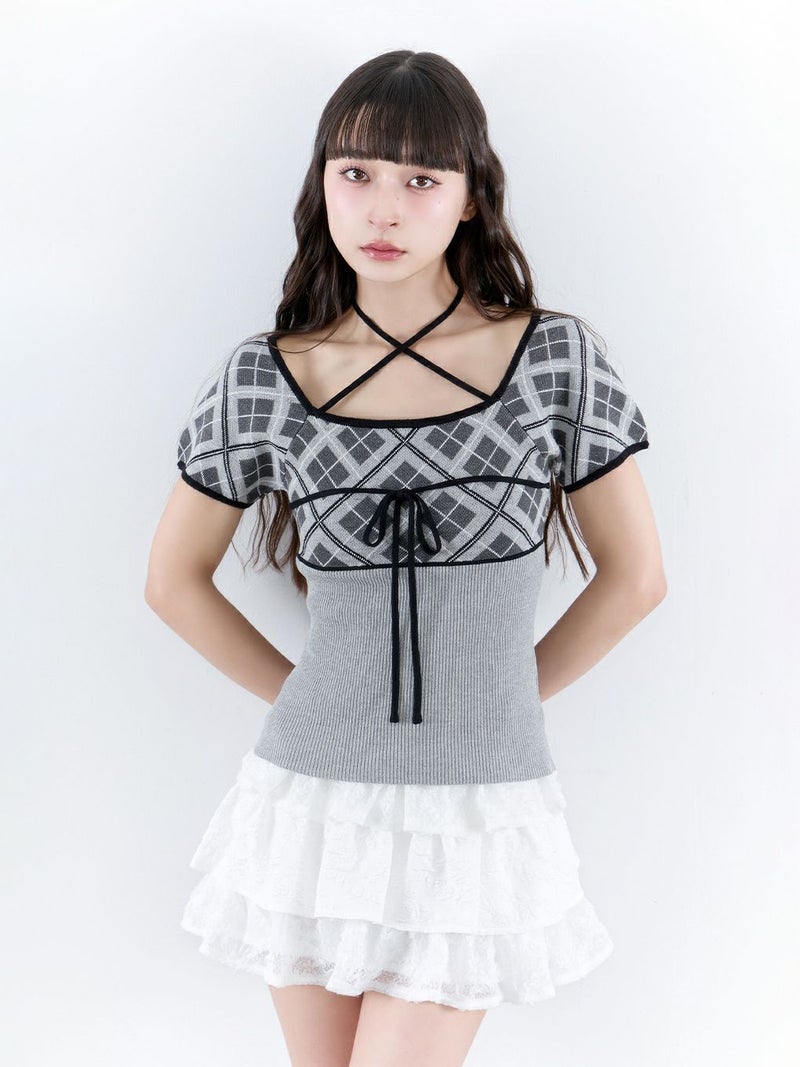 BUBBLES】チェックジャガードトップス | sparkling mall online store