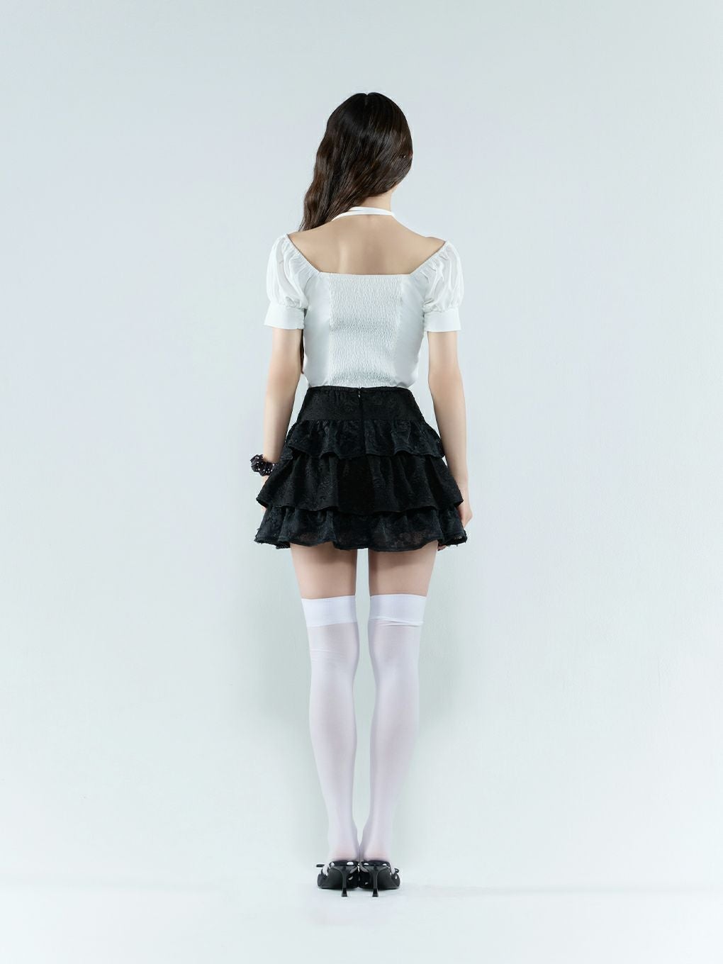 【BUBBLES】スクエアリボンブラウス