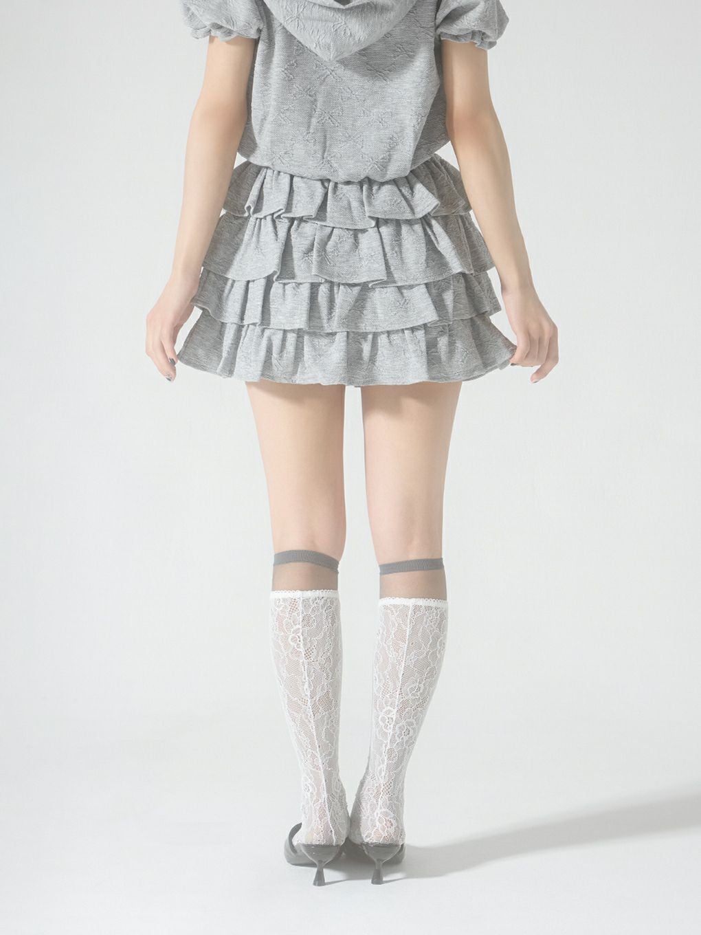 【BUBBLES】ジャガードティアードスカパン