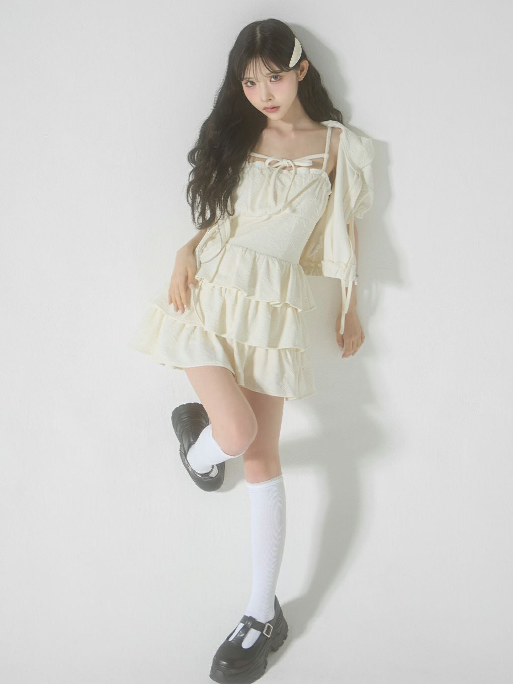 bubbles オフショルダーネクタイティアードワンピース BUBBLES】オフショルネクタイティアードワンピース | sparkling mall