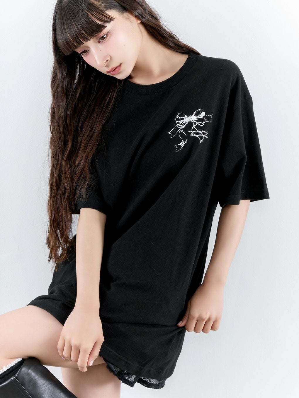 【BUBBLES】リボンプリントTEE